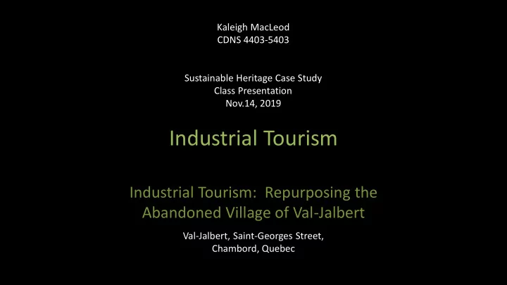 industrial tourism