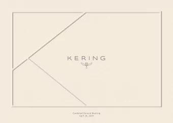 Combined General Meeting  April 24, 2019  WELCOME AND OPENING OF THE GENERAL MEETING 2019