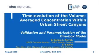 Time-evolution of the Volume-  Averaged Concentration Within  Urban Street Canyons  Validation and