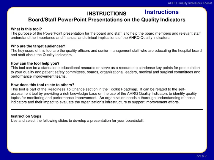 instructions
