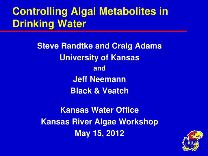 controlling algal metabolites in drinking water