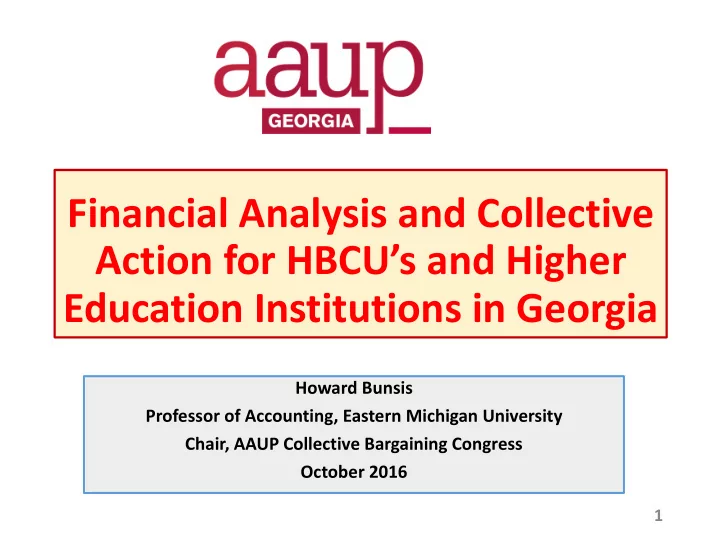 financial analysis and collective action for hbcu s and