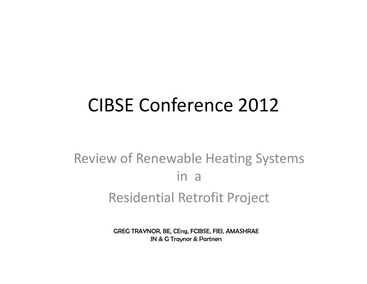 cibse conference 2012