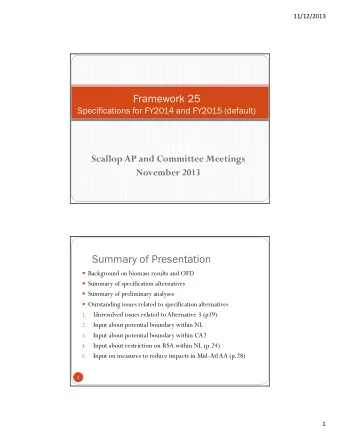 Framework 25  Specifications for FY2014 and FY2015 (default)  Scallop AP and Committee Meetings