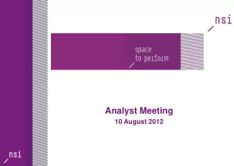 NSIs Basic principles    High Yield fund  B    Two asset classes: Offices &amp; Retail