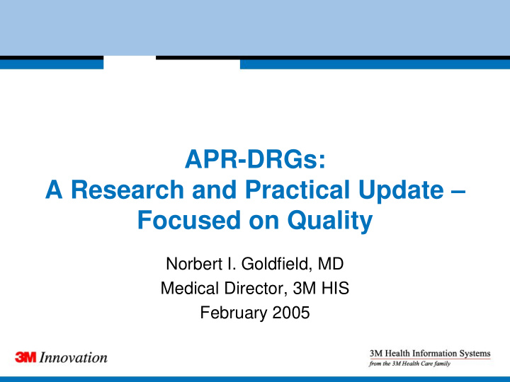 apr drgs a research and practical update focused on