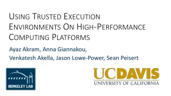 Computing  How to compute with large sensitive data?  Biomedical data  Proprietary data  Secure