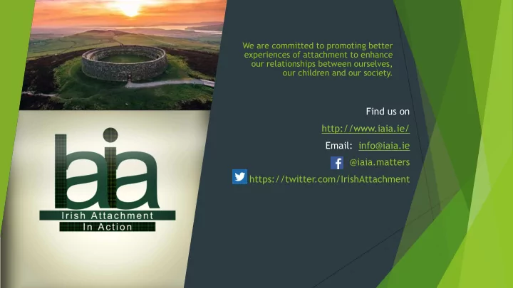 find us on http iaia ie email info iaia ie iaia matters