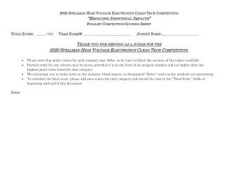 MPACTS   UCING F INAL IST C OMPET ITION S CO RING S HE ET  ALIST  ETITIO  CORI  HEET T OTAL AL S