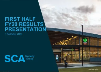 FIRST HALF  FY20 RESULTS  PRESENTATION  3 February 2020  slide  Shell Cove, NSW  AGENDA  1.