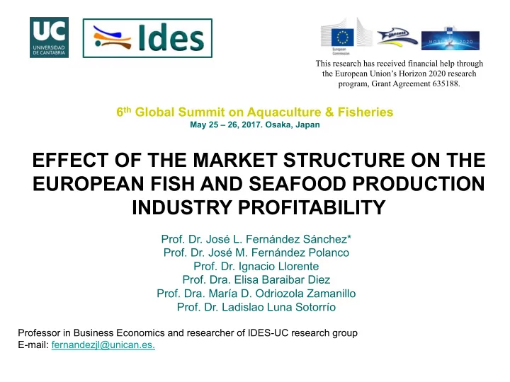 effect of the market structure on the european fish and
