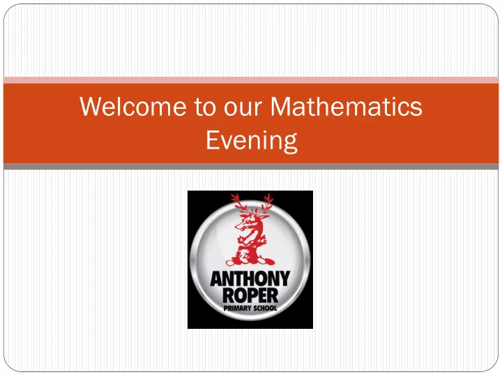 welcome to our mathematics