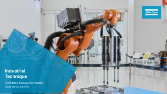 Industrial  Technique  Henrik Elmin, Business Area President  Capital Markets Day 2018  Agenda  1