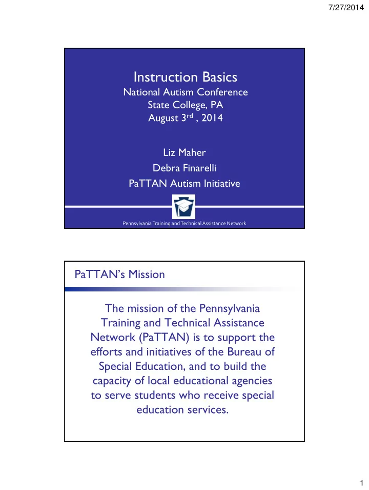 instruction basics