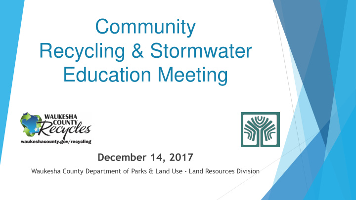 recycling stormwater education meeting