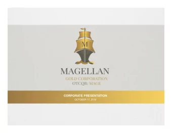 CORPORATE PRESENTATION  OCTOBER 17, 2019  FORWARD LOOKING STATEMENT  Cautionary Note Regarding