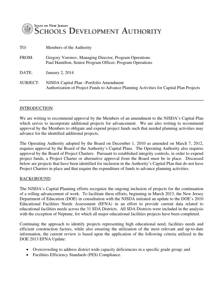 to members of the authority from gregory voronov managing
