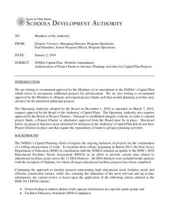 TO:  Members of the Authority  FROM:  Gregory Voronov, Managing Director, Program Operations  Paul