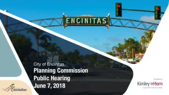 Planning Commission  Public Hearing  June 7, 2018  City of Encinitas  Planning Commission  Public