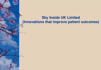 Sky Inside UK Limited  (Innovations that improve patient outcomes)  Research into Melatonin