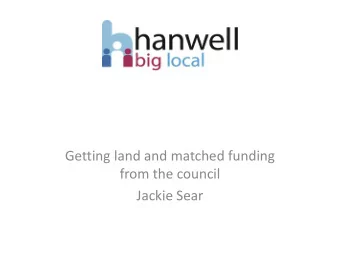 Jackie Sear  What is we love about Hanwell?  Hanwell Community Centre  Diversity - Age  -