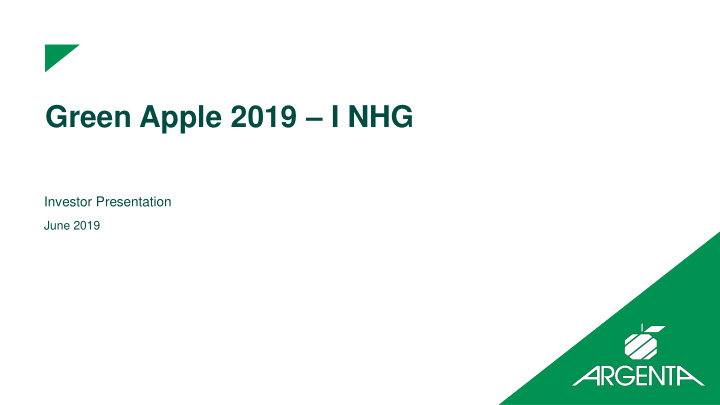 green apple 2019 i nhg