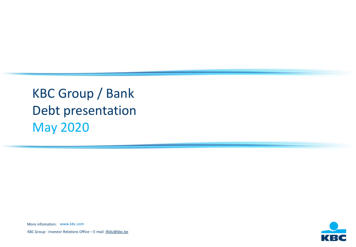 kbc group bank debt presentation may 2020
