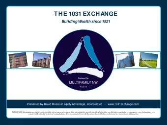 http://www.multifamilynw.org/http://  www.multifamilynw.org/ Prepared for  MULTIFAMILY NW  4/22/15