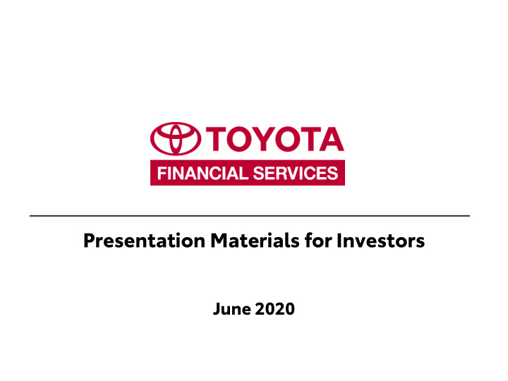 june 2020 disclaimer this presentation includes certain