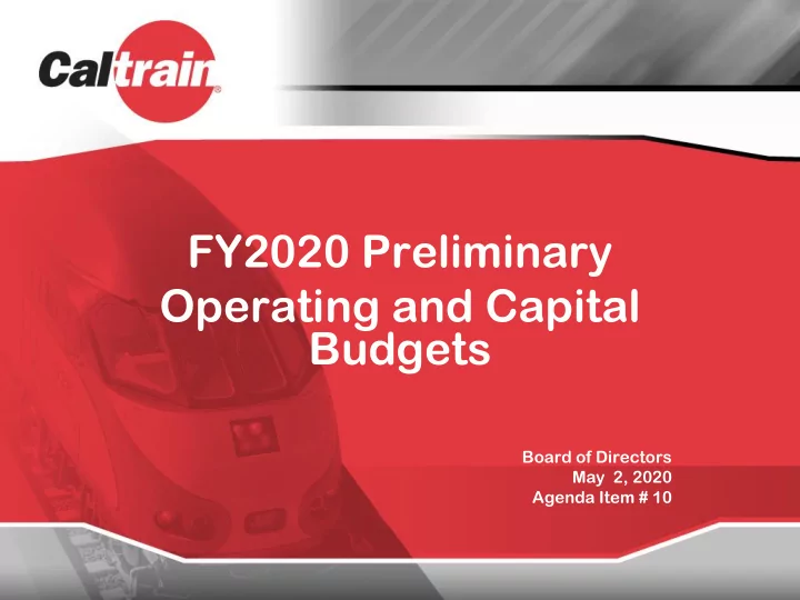 fy2020 preliminary