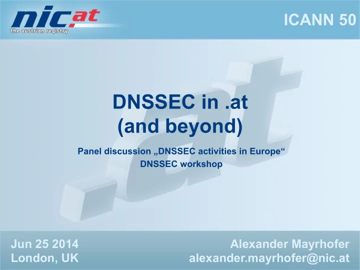 dnssec in at and beyond