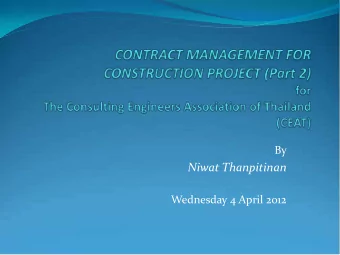 Niwat Thanpitinan  Wednesday 4 April 2012  About the Speaker :  Niwat Thanpitinan  - Suankularb