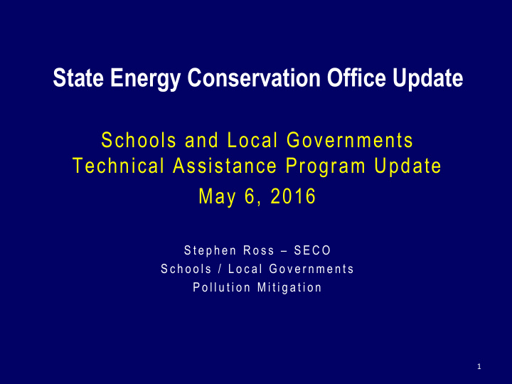 state energy conservation office update