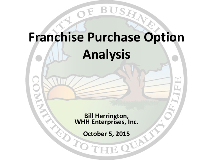 franchise purchase option analysis