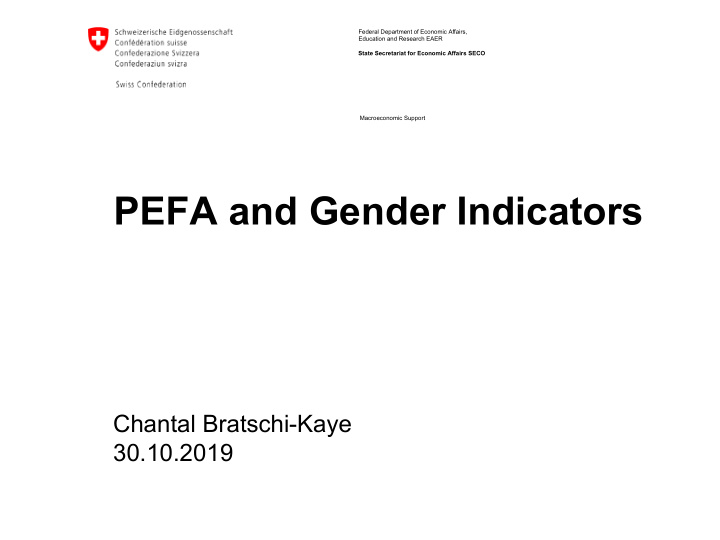 pefa and gender indicators