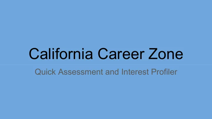 california career zone