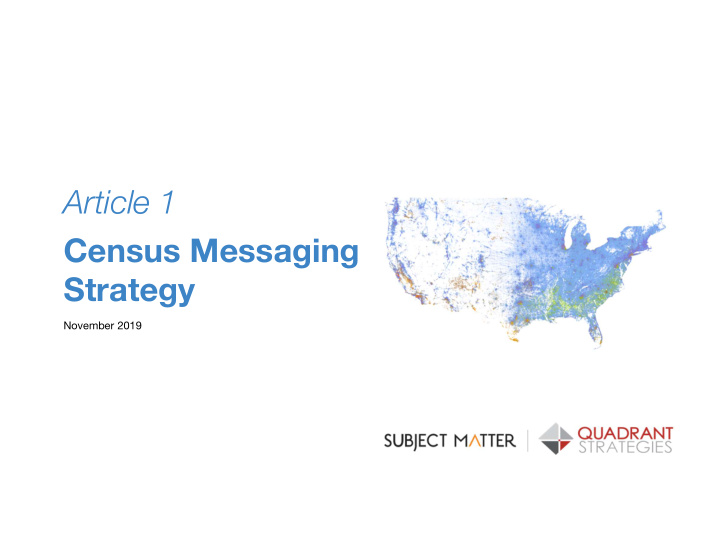 article 1 census messaging strategy