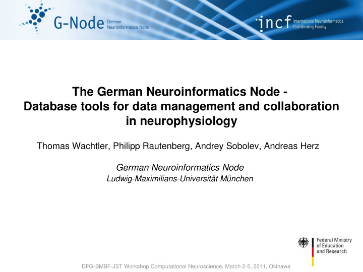 the german neuroinformatics node database tools for data