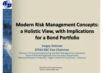 Modern Risk Modern Risk Modern Risk Management  Modern Risk Management  anagement Concepts: