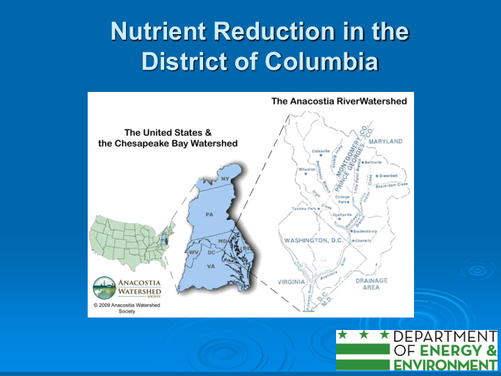nutrient reduction in the district of columbia district