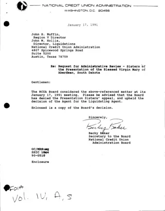 GC/MRS~  SSIC I~4  90-0510  Enclosure  BEFORE THE NATIONAL CREDIT UNION ADMINISTRATION BOARD  In