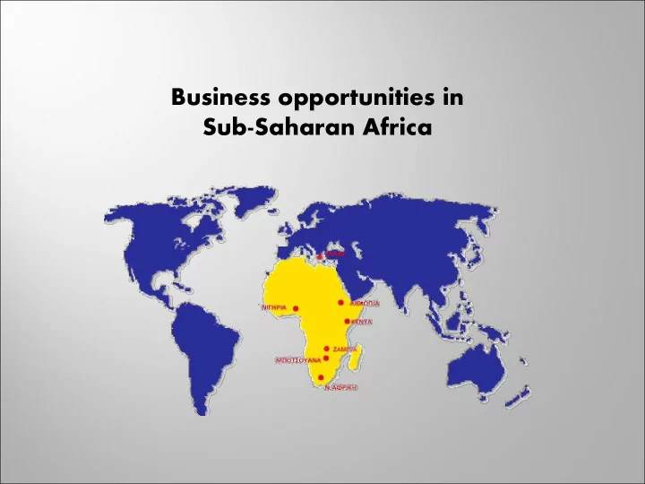 business opportunities in sub saharan africa