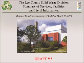 DRAFT V3  Introduction  The Solid Waste Enterprise Fund is used to account for the  provision of