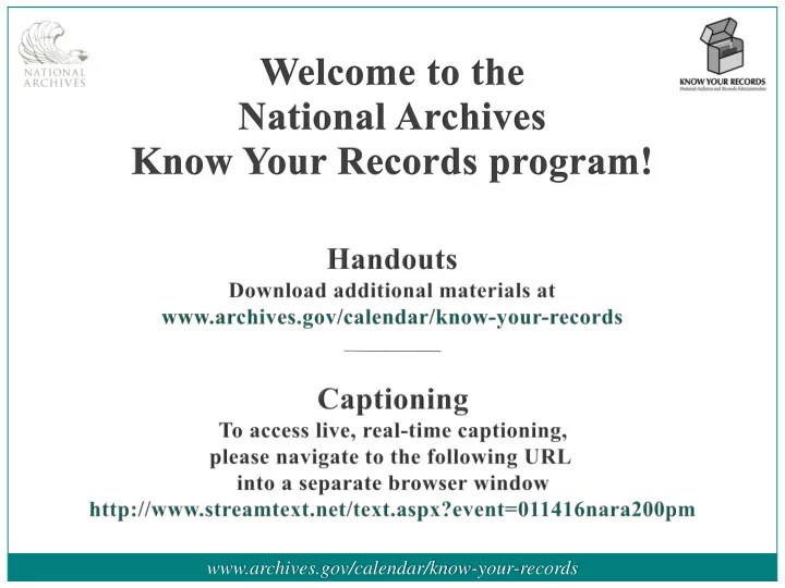 archives gov calendar know your records the national