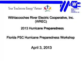 Withlacoochee River Electric Cooperative, Inc.  (WREC)  2013 Hurricane Preparedness  Florida PSC