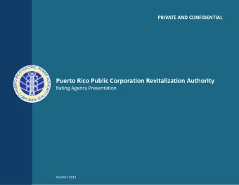 Puerto Rico Public Corporation Revitalization Authority  Rating Agency Presentation  October 2015