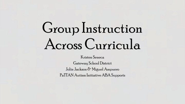 group instruction across curricula