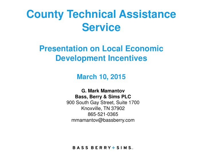 county technical assistance service