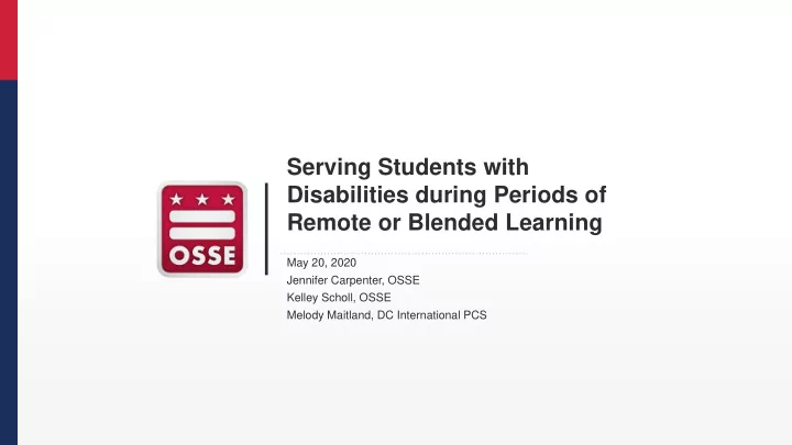 serving students with disabilities during periods of