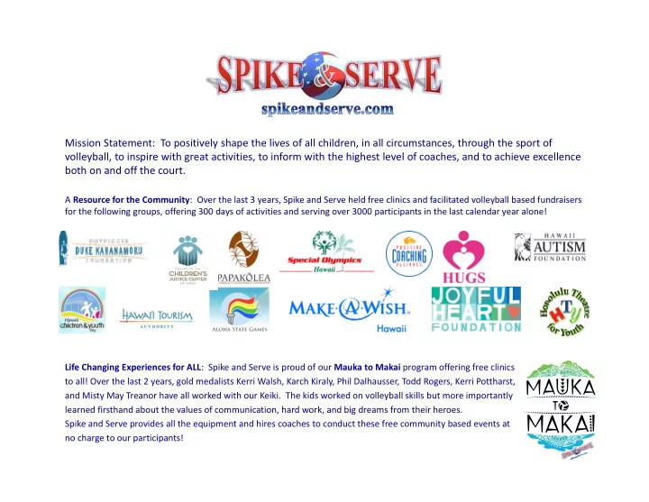 mission statement to positively shape the lives of all